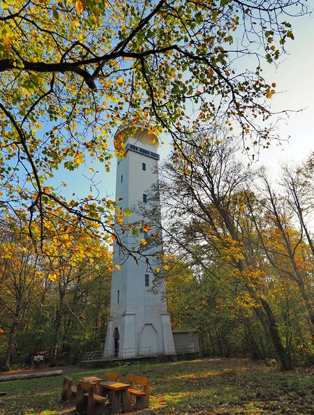 Der Schwarzenbergturm ist ein zwischen 1930 und 1931 erbauter Aussichtsturm. Der Stahlbetonturm mit quadratischem Querschnitt steht auf dem Schwarzenberg im Stadtwald von Saarbrücken. | © Gettyimages.com/Ralf Blechschmidt
