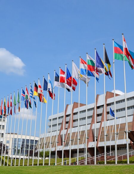 Flaggen vor dem Palast des Europarates in Straßburg | © Gettyimages.com/Madzia71