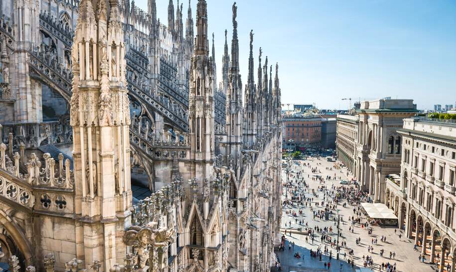 Blick vom Dach des gotischen Dom in Mailand | © Gettyimages.com/Dovapi