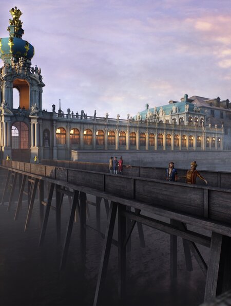 Virtuelle Ansicht der Zwingerbrücke | © TimeRide GmbH