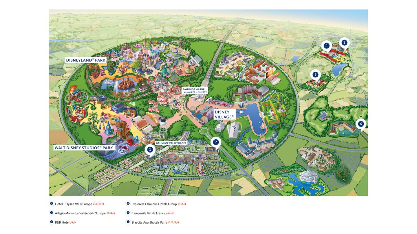 Plan von Disney und Partner Hotels | © Disney
