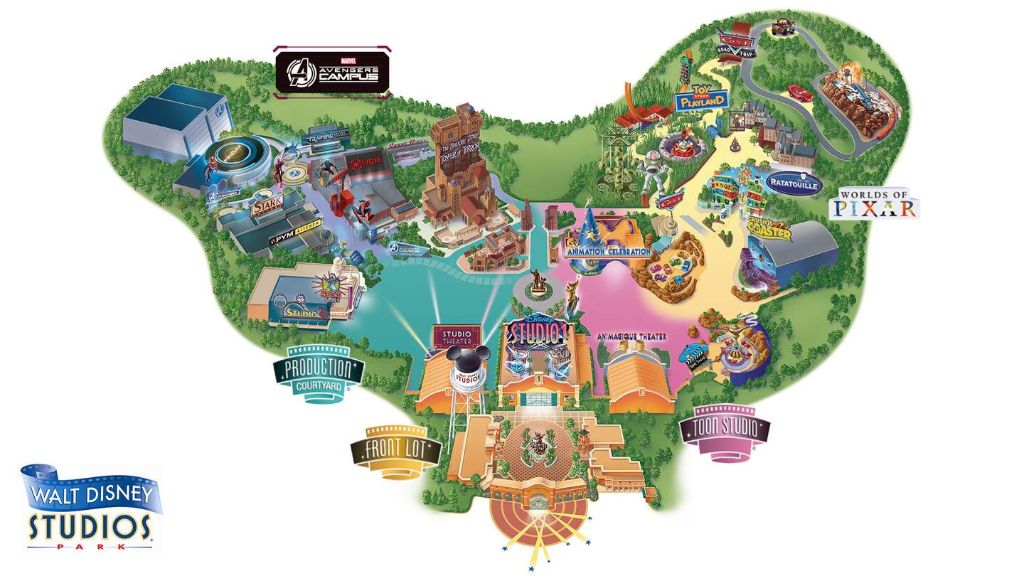 Parkplan von Walt Disney Studios® Park | © Disney